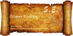 Simon Etelka névjegykártya